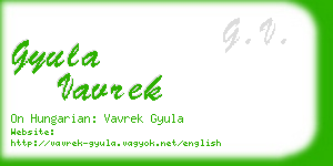 gyula vavrek business card